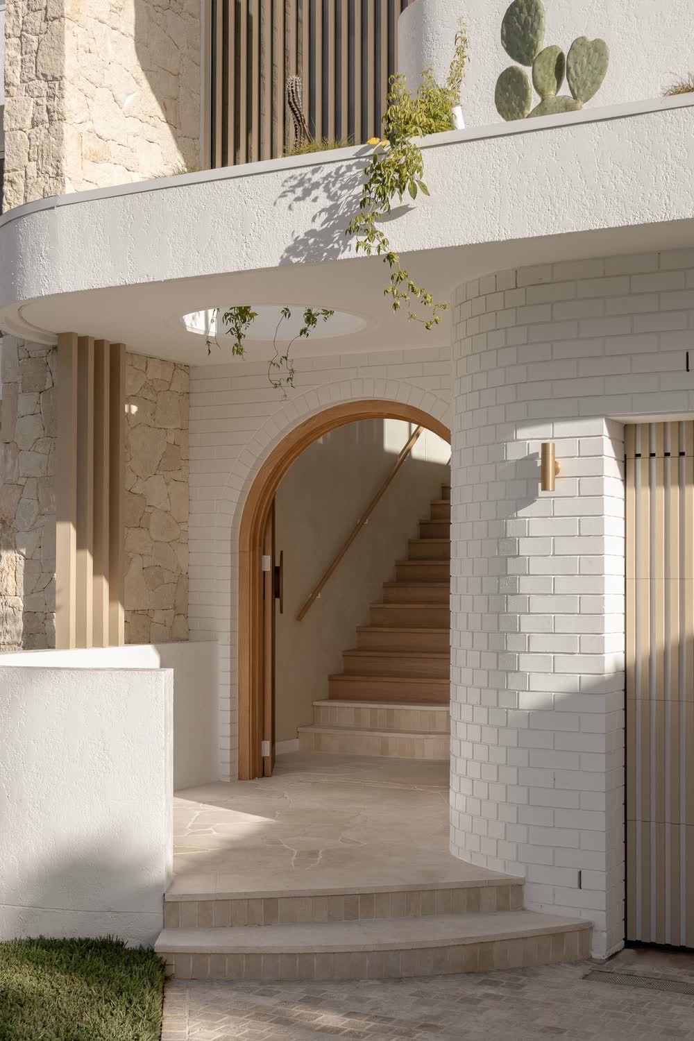 Arched entry & sandstone